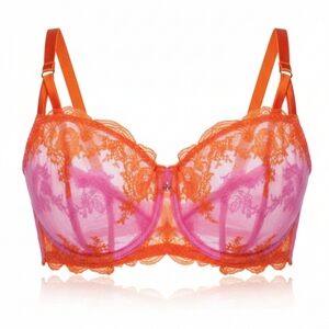 NWT Savage X Fenty | Sorry X Not Sorry | 42D Pink and Orange Lace Bra